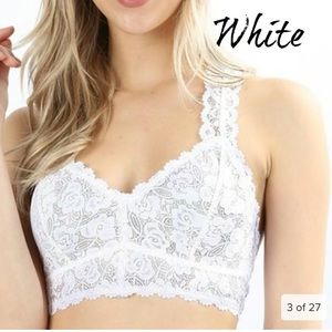 NWT Padded Hourglass Bralette - white & black